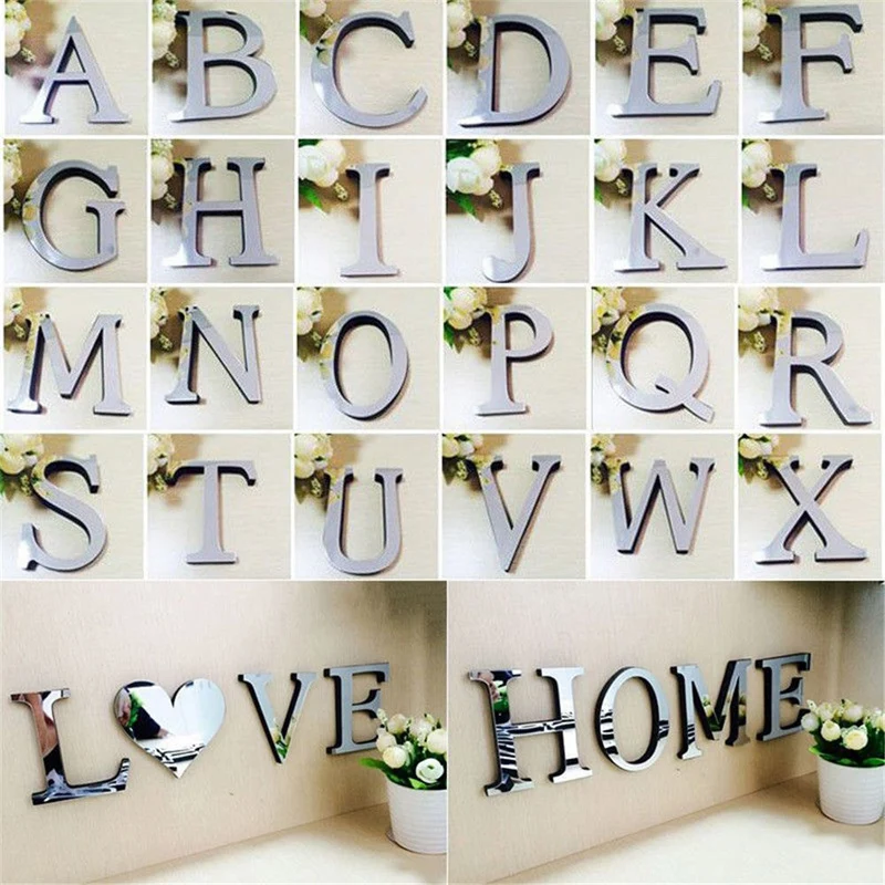 New 3D DIY Wall Stickers Acrylic Mirror Wall Sticker Alphabet English letters Home Decoration Creative Personality Special Decor
New 3D DIY Wall Stickers Acrylic Mirror Wall Sticker Alphabet English letters Home Decoration Creative Personality Special Decor