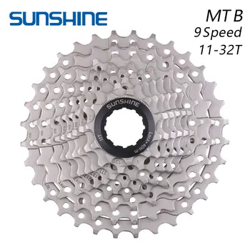 SUNSHINE MTB Bicycle Freewheel 9S 11-32T 9 Speed Mountain bike Cassette flywheel Compatible for Parts SHIMANO M370 M390 M4000
SUNSHINE MTB Bicycle Freewheel 9S 11-32T 9 Speed Mountain bike Cassette flywheel Compatible for Parts SHIMANO M370 M390 M4000