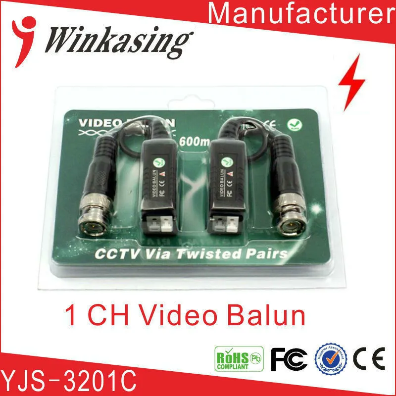 

Camera Passive Video Balun Connector CCTV BNC UTP CAT5 Video Balun Twistered Pair Transceiver Cable 1Pair