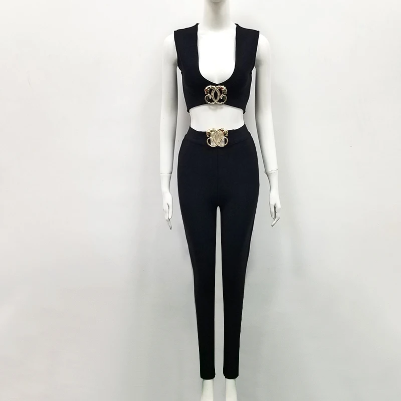 2019 Beige black metal diamond crystal rayon bandage jumpsuit Sexy evening Party Bodycon wholesale womens clothing autumn sprin
2019 Beige black metal diamond crystal rayon bandage jumpsuit Sexy evening Party Bodycon wholesale womens clothing autumn sprin