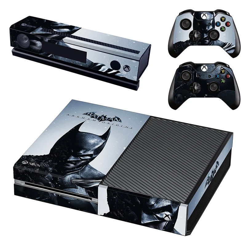 

For Microsoft Xbox One Console Vinyl Sticker Decal + 2 Controller Skins + Kinect Skin Batman Cover Stickers