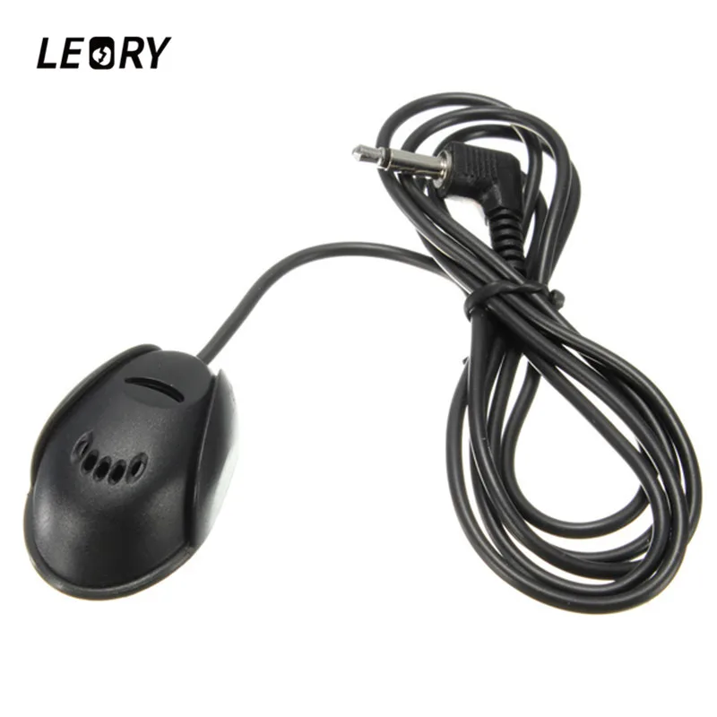 

LEORY Mini 3.5mm Wired External Car Microphone Mic For Car DVD Radio Stereo Player HeadUnits 1M Cable Black