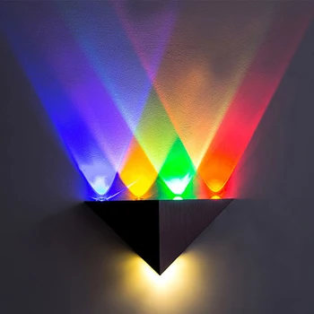

AC90-265V 5W Triangle Led Wall Lamp Aluminum High Power Led Modern Home Lighting Indoor Outdoor Party Ball Disco Light
