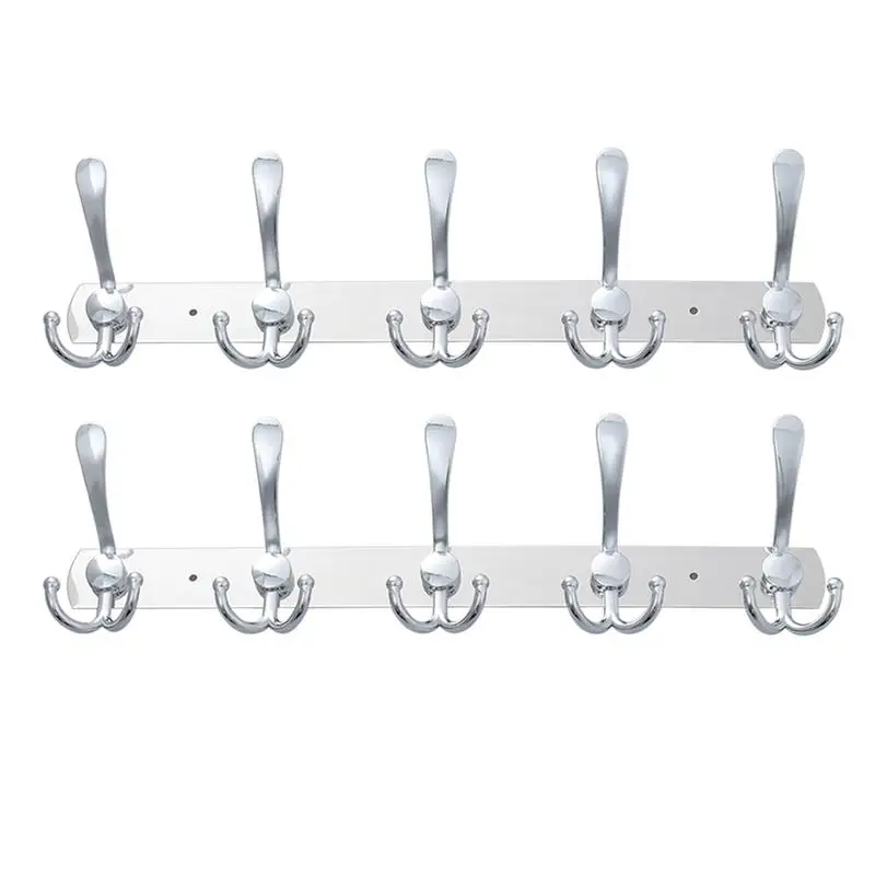 2pcs Wall Mounted Hook Rack Stainless Steel Hook Rack with 5 Hooks Coat Hanger for Kitchen Bedroom Bathroom
2pcs Wall Mounted Hook Rack Stainless Steel Hook Rack with 5 Hooks Coat Hanger for Kitchen Bedroom Bathroom