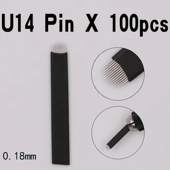 14/18pin U Shape 0.18MM 100PCS Permanent Makeup Eyebrow Tattoo Blade Microblading Needles For 3D Embroidery Manual Tattoo Pen
14/18pin U Shape 0.18MM 100PCS Permanent Makeup Eyebrow Tattoo Blade Microblading Needles For 3D Embroidery Manual Tattoo Pen