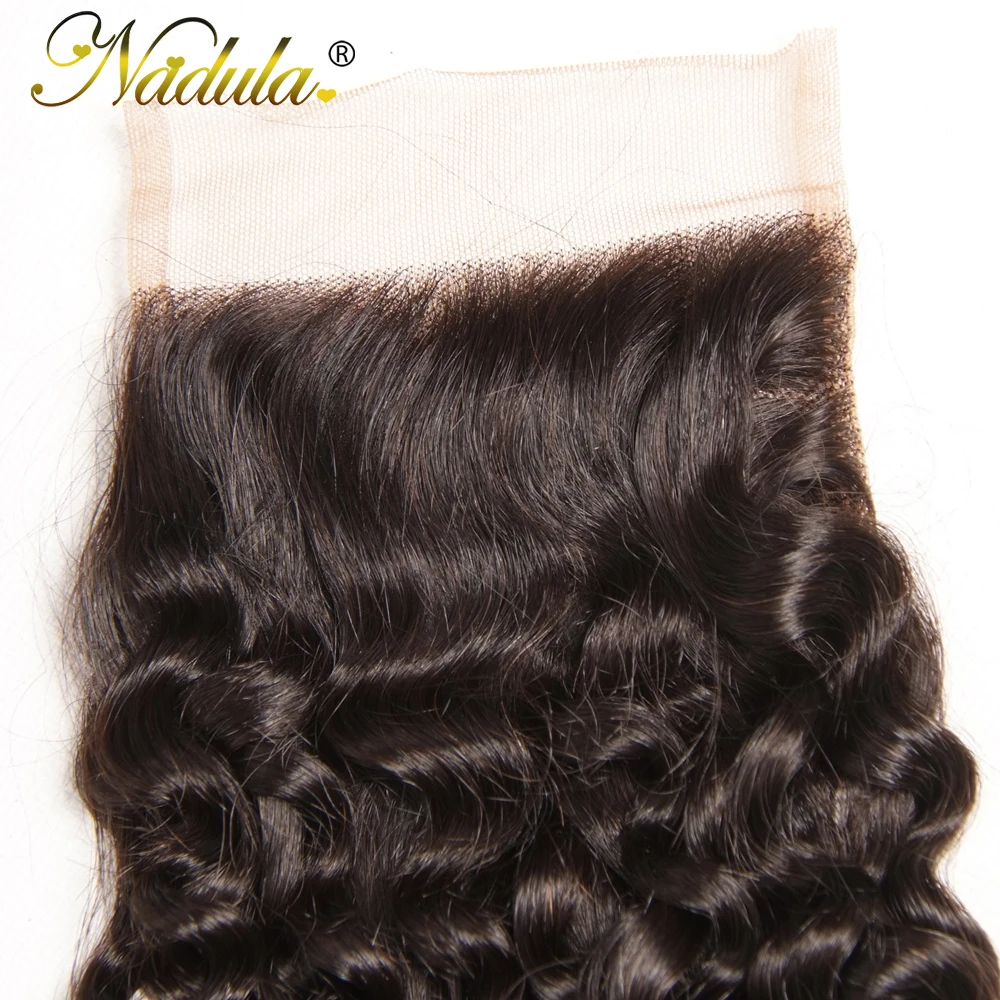 4/3 пряди волос Nadula с застежкой бразильские вьющиеся 4*4 кружевной 100% Реми