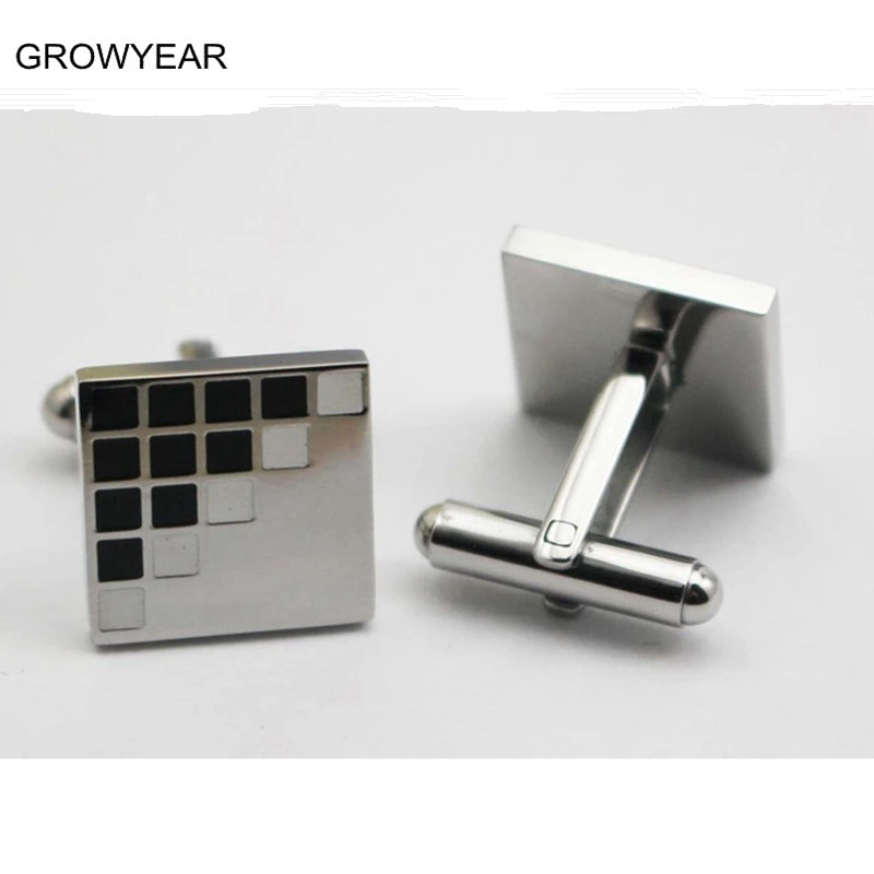 Classic Silver Color Square Stainless Steel Cufflinks White and Black Enamel Plaid Cufflinks Men Apparel Accessories
Classic Silver Color Square Stainless Steel Cufflinks White and Black Enamel Plaid Cufflinks Men Apparel Accessories