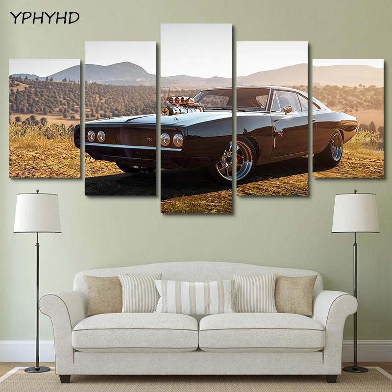 YPHYHD 5 Piece 1970 Dodge Charger RT Canvas Painting Pictures Modular Print Artwork Modern Sports Car Poster Home Decor Wall Art
YPHYHD 5 Piece 1970 Dodge Charger RT Canvas Painting Pictures Modular Print Artwork Modern Sports Car Poster Home Decor Wall Art