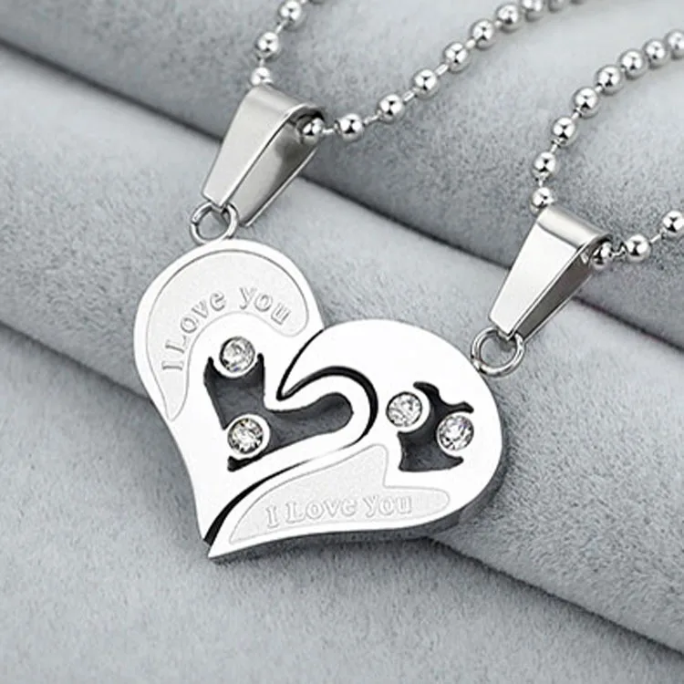 Mens Stainless Steel Chain Black Heart Love Necklaces for Couples with CZ Korean Ladies Trendy Paired Pendants Model
Mens Stainless Steel Chain Black Heart Love Necklaces for Couples with CZ Korean Ladies Trendy Paired Pendants Model