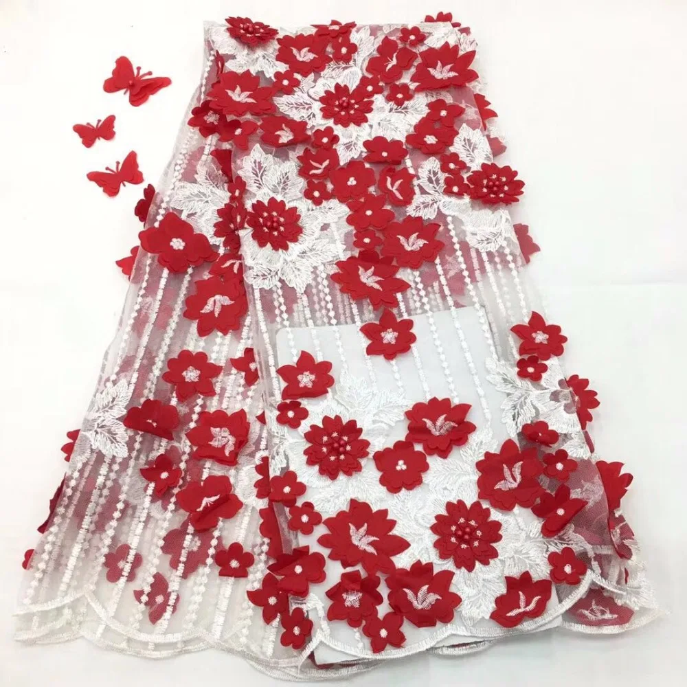 red flowers beaded applique lace fabric high quality Latest african lace 2018 noble Handmade 3D lace fabric for Nigerian wedding 
red flowers beaded applique lace fabric high quality Latest african lace 2018 noble Handmade 3D lace fabric for Nigerian wedding