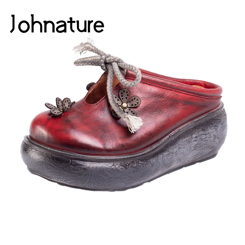 Johnature 2019 Spring/Summer New Genuine Leather Casual Retro Fashion Round Toe Flower Sewing Wedges Sandals Women Shoes Pumps
Johnature 2019 Spring/Summer New Genuine Leather Casual Retro Fashion Round Toe Flower Sewing Wedges Sandals Women Shoes Pumps