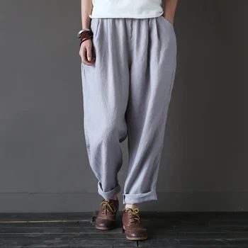 2018 Women Summer Casual Pants Spring Solid Loose Vintage Linen Trousers Pants Elastic Waist Pantalones Harem Pants Big HY366
2018 Women Summer Casual Pants Spring Solid Loose Vintage Linen Trousers Pants Elastic Waist Pantalones Harem Pants Big HY366