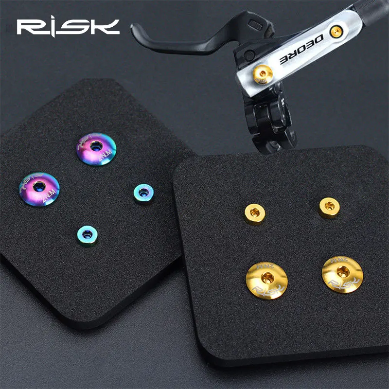 RISK Titanium Bicycle Alloy A Whole/Separate Oil Cylinder Lid Bolts for Shimano Bike Hydraulic Brake Lever Disc Fixed Screws
RISK Titanium Bicycle Alloy A Whole/Separate Oil Cylinder Lid Bolts for Shimano Bike Hydraulic Brake Lever Disc Fixed Screws