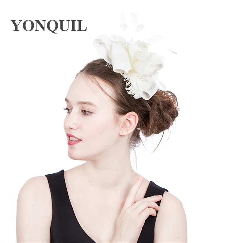 Women Fancy imitation sinamay Fascinator Hats ivory bridal Wedding Hats women kentucky derby Cocktail hat with feather 21 colors
Women Fancy imitation sinamay Fascinator Hats ivory bridal Wedding Hats women kentucky derby Cocktail hat with feather 21 colors