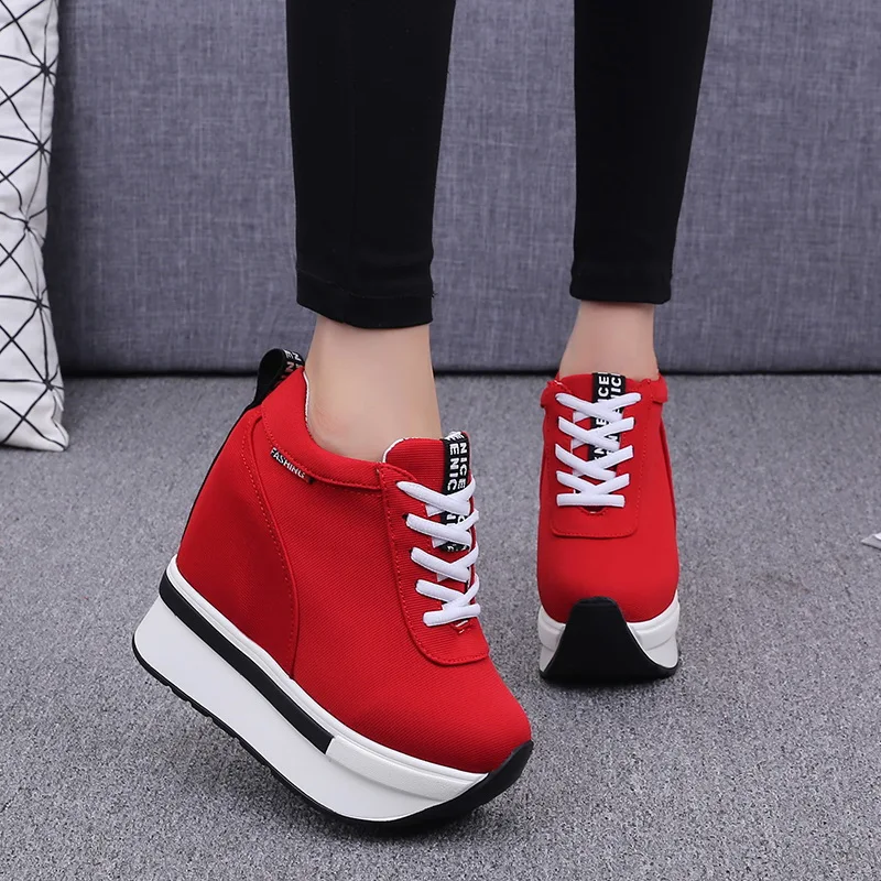 Women Sneakers Fashion Women Height Increasing Breathable Lace-Up Wedges Sneakers Platform Shoes Canvas Woman Casual Shoes 11cm
Women Sneakers Fashion Women Height Increasing Breathable Lace-Up Wedges Sneakers Platform Shoes Canvas Woman Casual Shoes 11cm