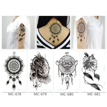1PC Hot Dream Catcher Large Lion Wolf Henna Temporary Tattoo Black Mehndi Feather Style Waterproof Tattoos Sticker for Women Men
1PC Hot Dream Catcher Large Lion Wolf Henna Temporary Tattoo Black Mehndi Feather Style Waterproof Tattoos Sticker for Women Men