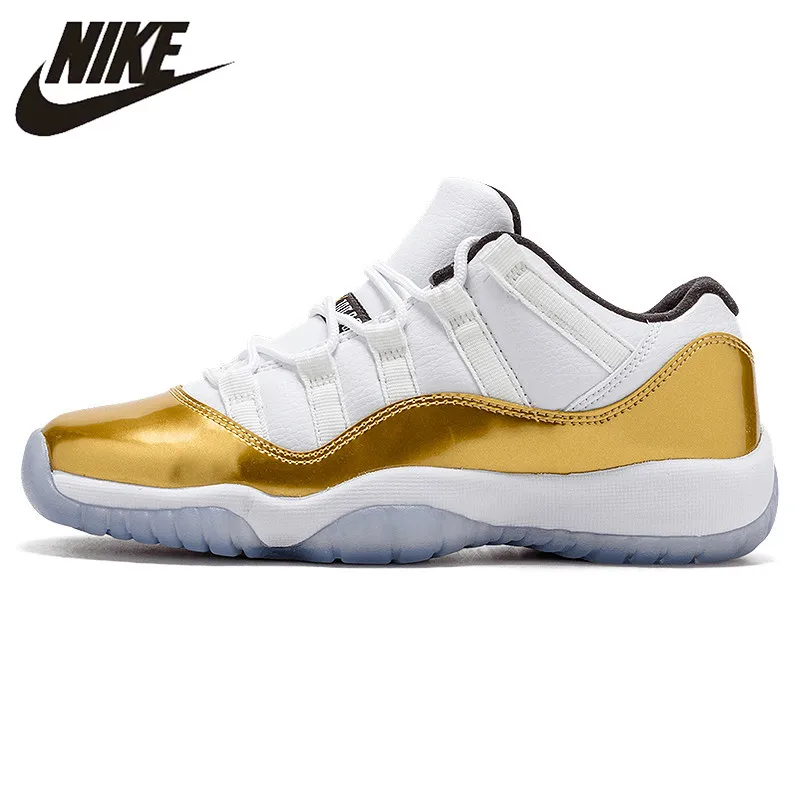 Nike Air Jordan 11 Retro Low Men Basketball Shoes, White & Gold, Shock Absorbing Abrasion Resistant Wraparound 528895 103 
Nike Air Jordan 11 Retro Low Men Basketball Shoes, White & Gold, Shock Absorbing Abrasion Resistant Wraparound 528895 103