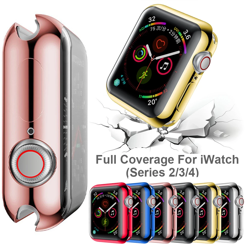 

1PC TPU Case For Apple Watch Series 2 3 4 360 Degree Full Protective Cover Screen Film Sleeve Wrap Protector 38/42/40/44mm