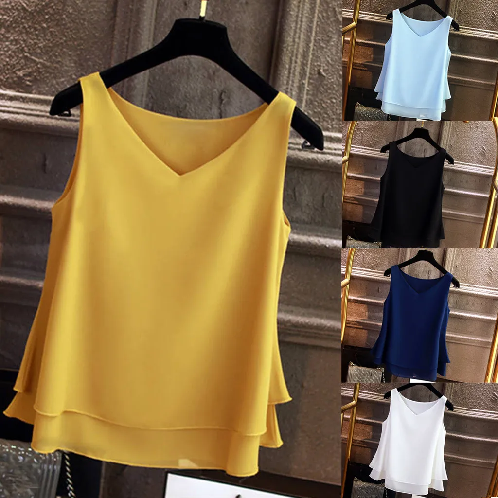 YOUYEDIAN 2019 Hot Selling Chiffon Solid V-neck Tank Top Summer Fashion Casual Women Tank Tops Top
YOUYEDIAN 2019 Hot Selling Chiffon Solid V-neck Tank Top Summer Fashion Casual Women Tank Tops Top