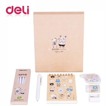 Deli creative cute stationery set for school kids gift supply A6 notebook gel pen normal pencil sharpener eraser correction tape
Deli creative cute stationery set for school kids gift supply A6 notebook gel pen normal pencil sharpener eraser correction tape