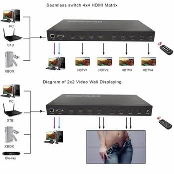 2X2 Multi-View HDMI Video Wall Controller Seamless Switch 4x4 HDMI Matrix Create Remote Control RS232 Control,IP,DVI /HDMI input
2X2 Multi-View HDMI Video Wall Controller Seamless Switch 4x4 HDMI Matrix Create Remote Control RS232 Control,IP,DVI /HDMI input