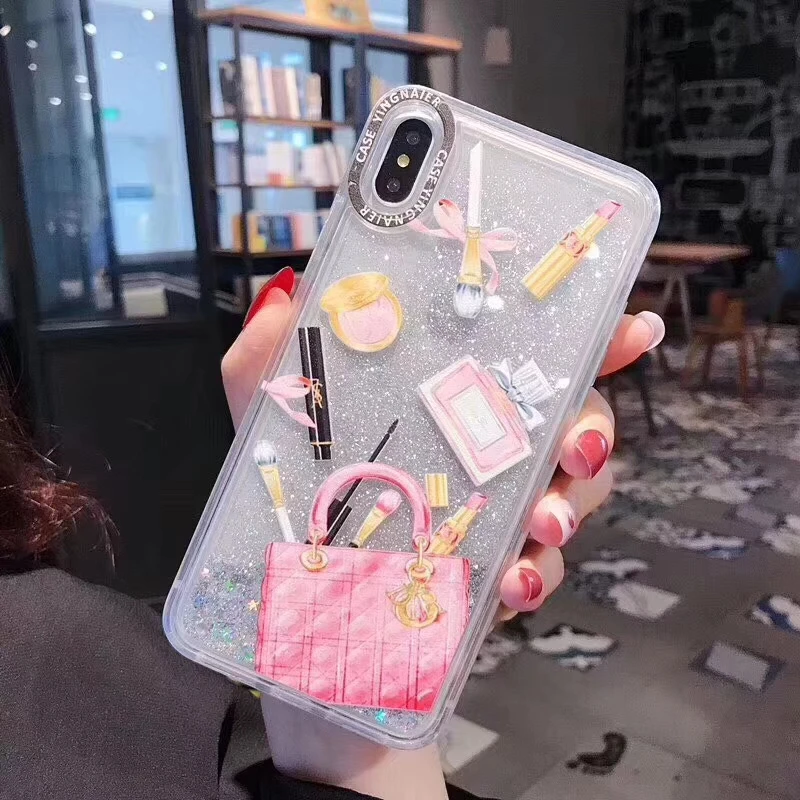 Woman Makeup cosmetic bag quicksand case for iphone XS Max X XR Bling glitter Dynamic liquid hard PC case for iphone 6s 7 8 plus
Woman Makeup cosmetic bag quicksand case for iphone XS Max X XR Bling glitter Dynamic liquid hard PC case for iphone 6s 7 8 plus