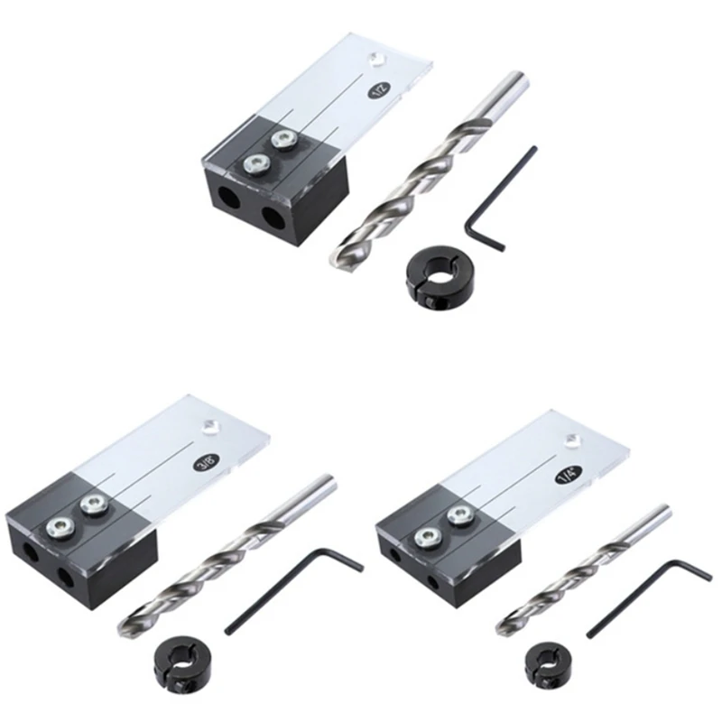 SHGO HOT-Dowel Jig Acrylic Hardened Steel Pocket Hole Jig 1/2 Inch 3/8 Inch 1/4 Inch Vertical Drill Guide Hole Locator for Woo
SHGO HOT-Dowel Jig Acrylic Hardened Steel Pocket Hole Jig 1/2 Inch 3/8 Inch 1/4 Inch Vertical Drill Guide Hole Locator for Woo