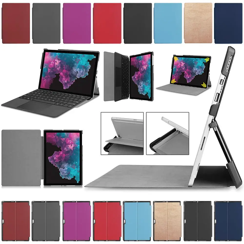 Ultra Slim Luxury PU Leather Flip Stand Cover Smart Case For Surface Pro 5 Pro 6 12.3" Flip Stand Cover Smart Case for pro 4
Ultra Slim Luxury PU Leather Flip Stand Cover Smart Case For Surface Pro 5 Pro 6 12.3" Flip Stand Cover Smart Case for pro 4