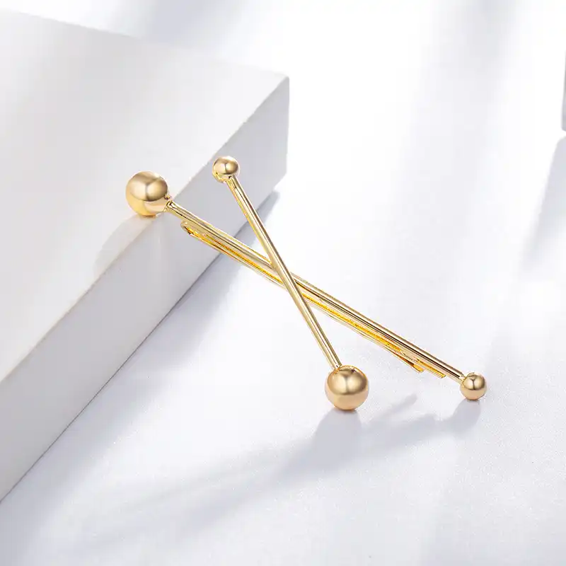 Chimera Simple Gold Hair Clip X Shape Metal Hair Pins