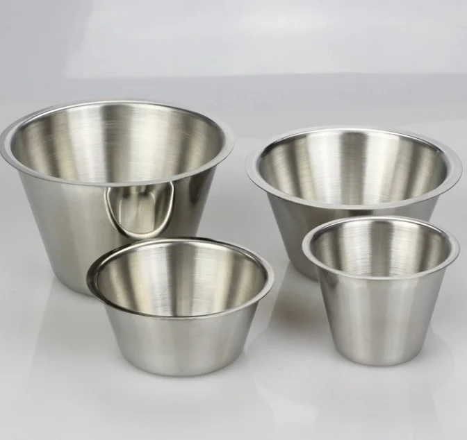 304 Stainless steel French fries basket Soy sauce cup Tomato sauce black pepper mustard Bowl dessert ice cream cup cake mold
304 Stainless steel French fries basket Soy sauce cup Tomato sauce black pepper mustard Bowl dessert ice cream cup cake mold