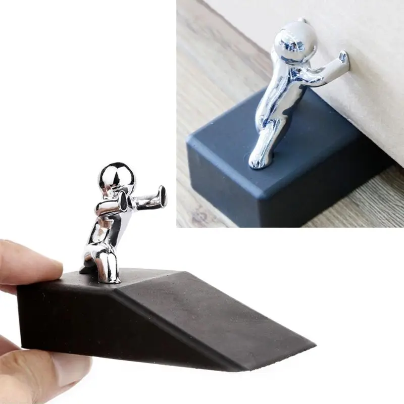 Zinc Alloy Pushing Man Doorman Non-slip Rubber Wedge Base Door Stopper Novelty Buffers Safety Home Office l29k
Zinc Alloy Pushing Man Doorman Non-slip Rubber Wedge Base Door Stopper Novelty Buffers Safety Home Office l29k