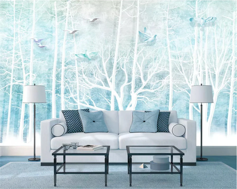 

Beibehang Custom 3D wallpaper tree, Fantasy woods bird murals for living room bedroom sofa background wall 3d wallpaper mural