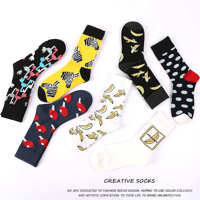 New Design Socks Funny Cute Banana Horse Flamingo Pattern Women Girl Cotton Loose Crew Socks Autumn Winter Warm Harajuku Socks
New Design Socks Funny Cute Banana Horse Flamingo Pattern Women Girl Cotton Loose Crew Socks Autumn Winter Warm Harajuku Socks