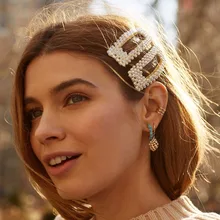 Dvacaman Perle Braut Haar Clip für Hochzeit Koreanische Trendy Bobby Pins Haar Zubehör Schmuck Großhandel Frauen Mädchen Barrettes INS(China)