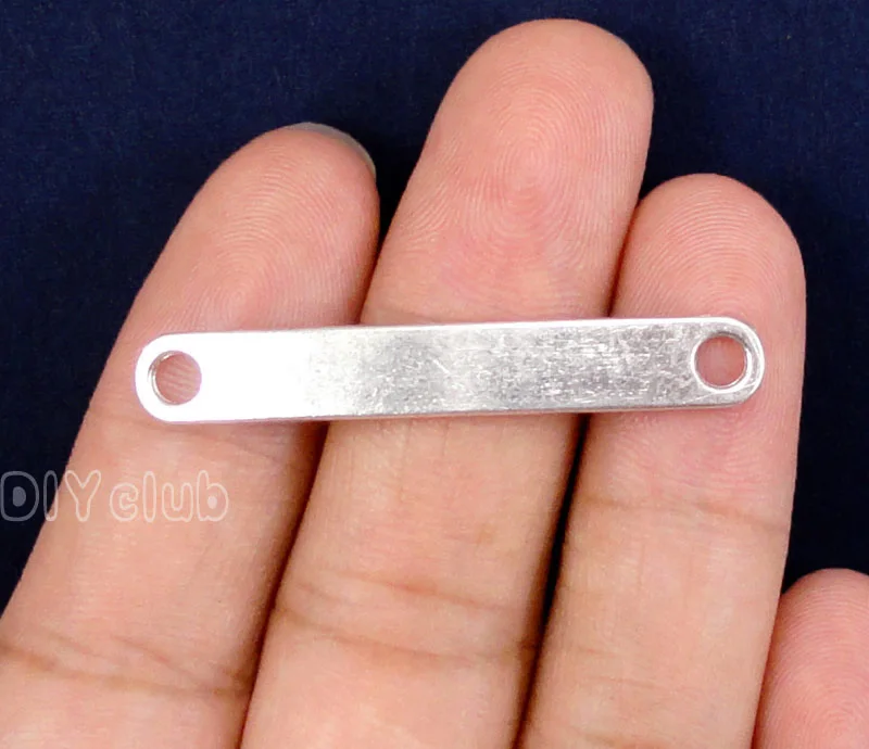 40pcs-Silver Plated Blank Connectors Charms Perfect for Bracelets 44x7mm
40pcs-Silver Plated Blank Connectors Charms Perfect for Bracelets 44x7mm