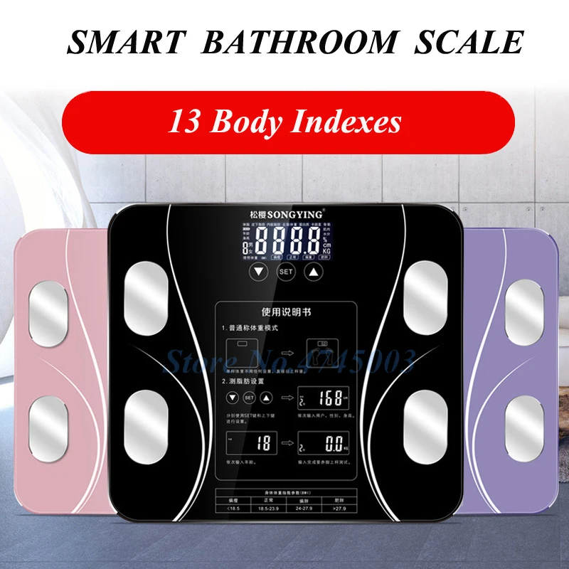 English Weighing Smart Bathroom Weight Scales Household Body Fat BMI Scale Digital Human Weighting Mi Scales Floor LCD Display
English Weighing Smart Bathroom Weight Scales Household Body Fat BMI Scale Digital Human Weighting Mi Scales Floor LCD Display