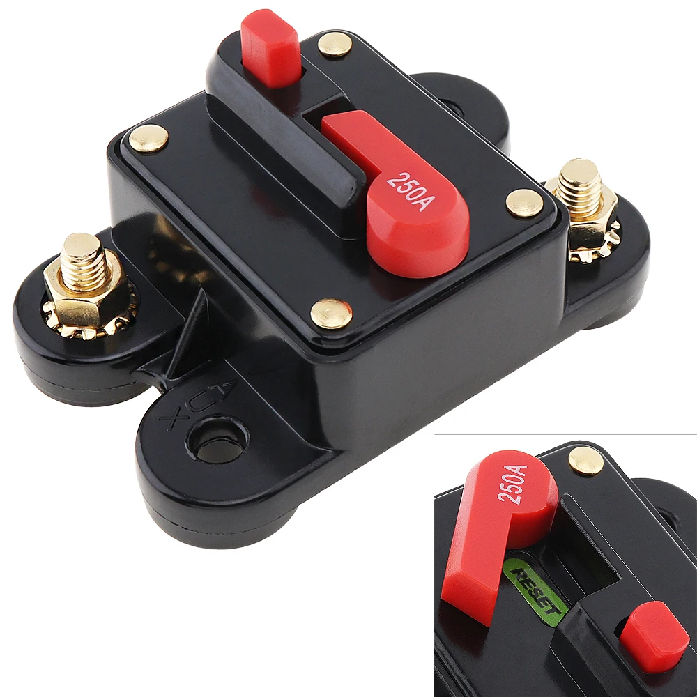 250A DC 12V Car Audio Amplifier Circuit Breaker Fuse Holder AGU Style Stereo Amplifier Refit for Cars Vehicle Automobiles
250A DC 12V Car Audio Amplifier Circuit Breaker Fuse Holder AGU Style Stereo Amplifier Refit for Cars Vehicle Automobiles