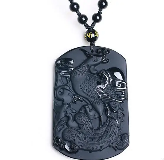 Подвеска из черного обсидиана 60*40*10 мм|king pendant|fine jewelryking necklace |
