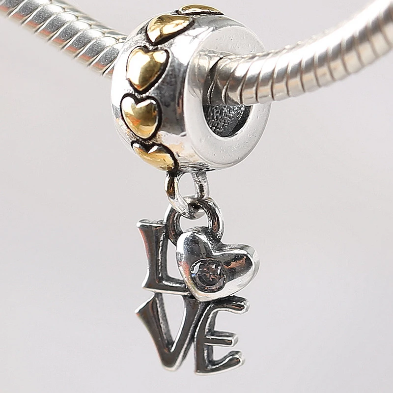 2018 Hot S Fits Charm Bracelet DIY Women Gift Ornament 925 Sterling Silver Gold Zircon Heart Ring LOVE Pendant Beads
2018 Hot S Fits Charm Bracelet DIY Women Gift Ornament 925 Sterling Silver Gold Zircon Heart Ring LOVE Pendant Beads