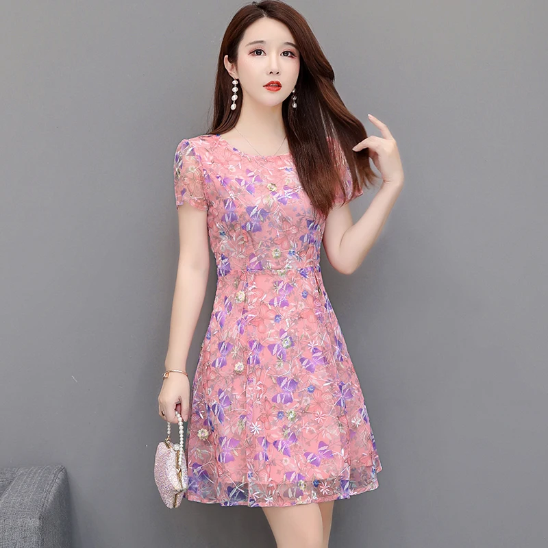 Платье женское винтажное в Корейском стиле вечернее Сетчатое мини-платье с