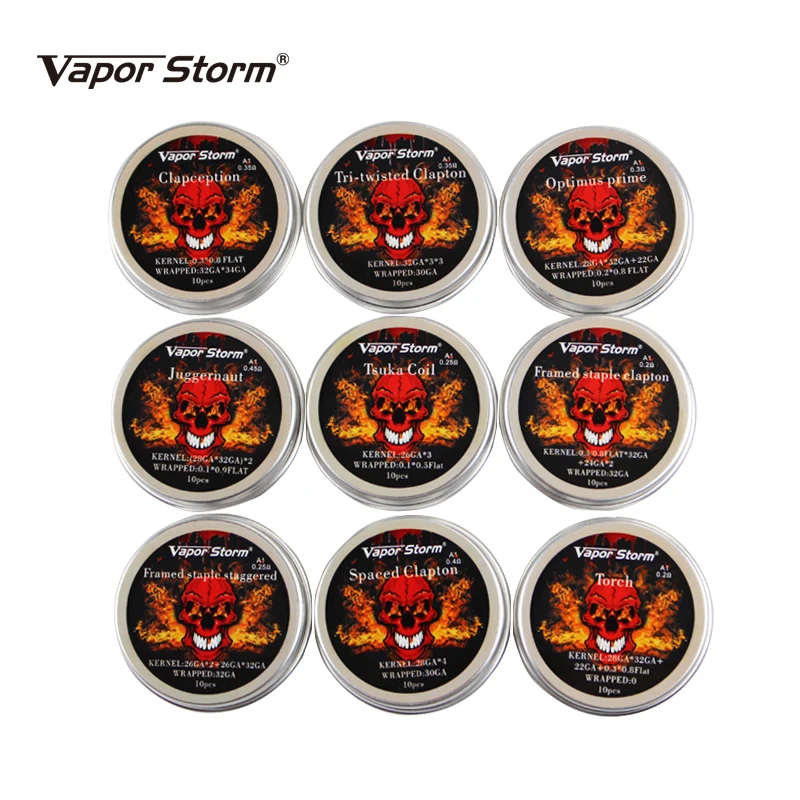 10PCS Vapor Storm A1 Prebuilt Coil Wire Clapton Twisted Torch Juggernaut Heating Resistance Wire Coil Vape Fit RDA RDTA DIY Coil
10PCS Vapor Storm A1 Prebuilt Coil Wire Clapton Twisted Torch Juggernaut Heating Resistance Wire Coil Vape Fit RDA RDTA DIY Coil