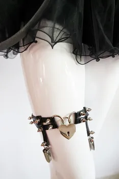 New Fashion Sexy Fashion Faux Leather Punk Rock Studded Rivets Sweet Heart Lock Garters Belt Elastic Leg Ring free shipping
New Fashion Sexy Fashion Faux Leather Punk Rock Studded Rivets Sweet Heart Lock Garters Belt Elastic Leg Ring free shipping