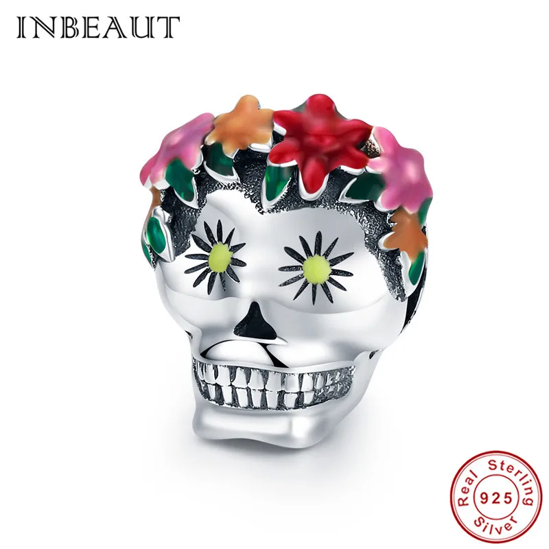 INBEAUT New Halloween Flower Skull Charm 925 Sterling Silver Colorful Red&Brown Blossom Skeleton Beads fit Trendy Bracelet
INBEAUT New Halloween Flower Skull Charm 925 Sterling Silver Colorful Red&Brown Blossom Skeleton Beads fit Trendy Bracelet