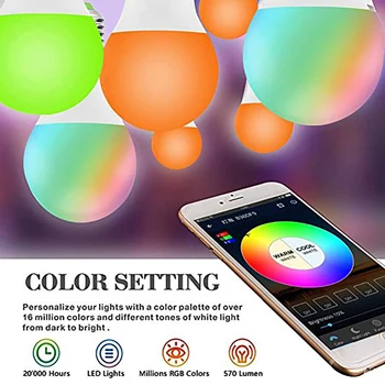 Smart Bulb WIFI 4.5W E27 RGB Color Dimmable Smart Light LED Bulb Amazon Alexa Google Home IOS/Android Remote Control LED bulb
Smart Bulb WIFI 4.5W E27 RGB Color Dimmable Smart Light LED Bulb Amazon Alexa Google Home IOS/Android Remote Control LED bulb