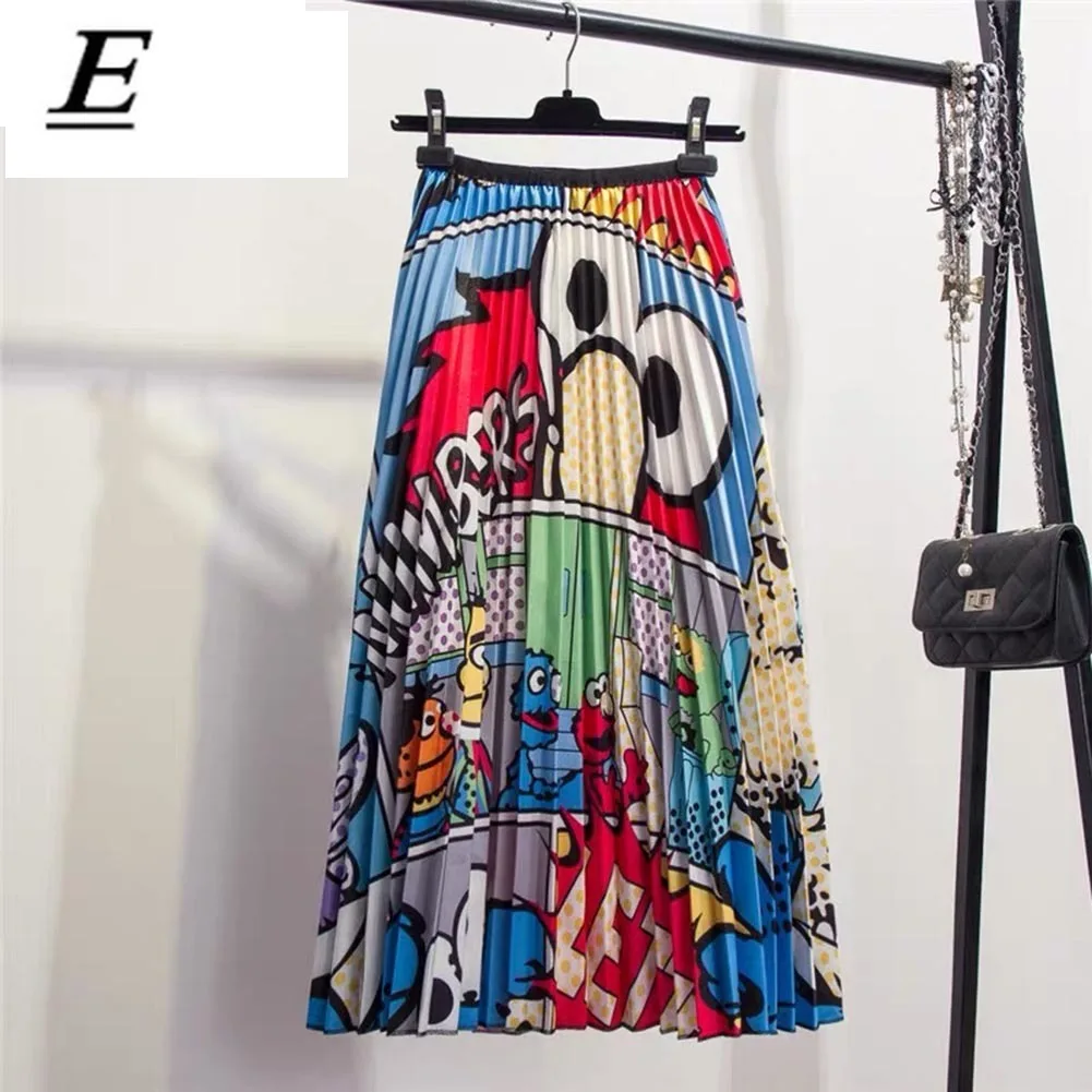 Fashion Spring Summer Women Skirts 2019 Elegant Ladies High Waist Cartoon Patterns Print Mid Calf Umbrella Pleated Skirt
Fashion Spring Summer Women Skirts 2019 Elegant Ladies High Waist Cartoon Patterns Print Mid Calf Umbrella Pleated Skirt