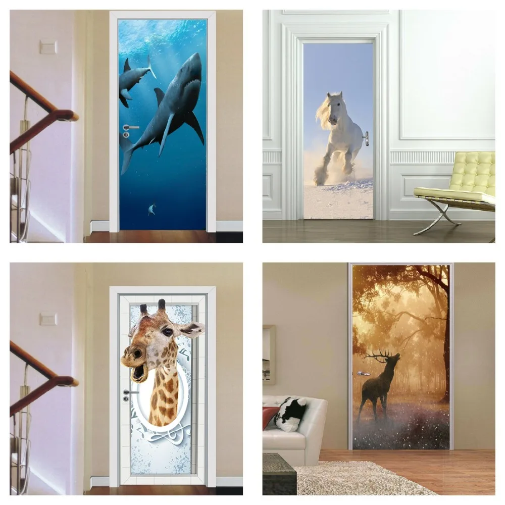 3D Animals Shark Dog Horse Elephant Door Stickers Mural Waterproof PVC Poster Bedroom Home Decor 2018 Latest Drop Shipping
3D Animals Shark Dog Horse Elephant Door Stickers Mural Waterproof PVC Poster Bedroom Home Decor 2018 Latest Drop Shipping