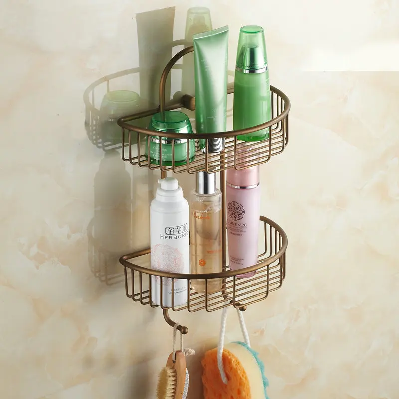 Antique Brass Bathroom Bathroom Accessories Shelf Double Layer Shelves Wall Mounted Bathroom Basket
Antique Brass Bathroom Bathroom Accessories Shelf Double Layer Shelves Wall Mounted Bathroom Basket