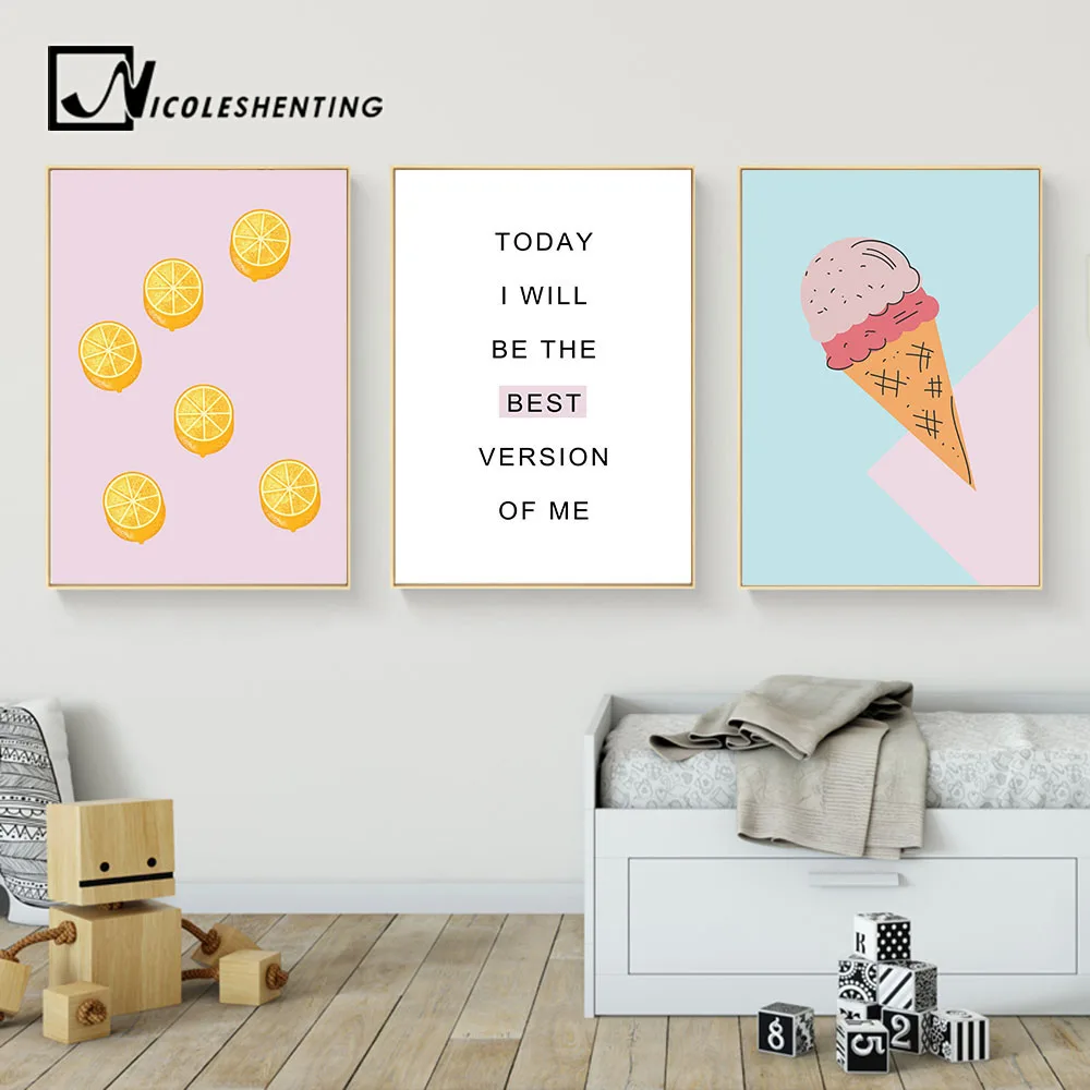 Cartoon Food Ice Cream Motivational Wall Art Canvas Posters Prints Painting Nursery Picture Kids Bedroom Decoration Home Decor
Cartoon Food Ice Cream Motivational Wall Art Canvas Posters Prints Painting Nursery Picture Kids Bedroom Decoration Home Decor