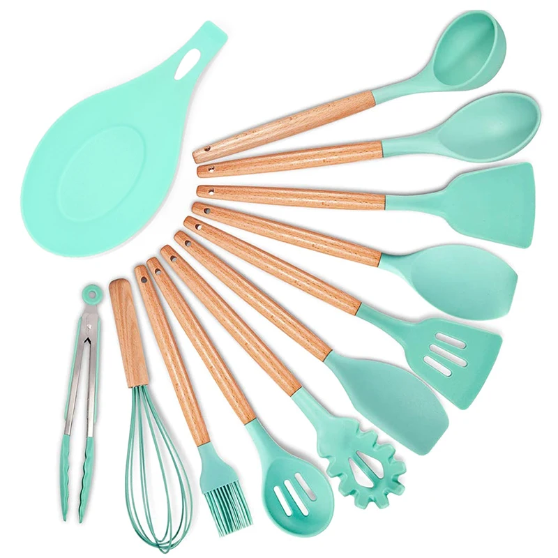 Silicone Cooking Utensils Kitchen Utensil - Wooden Handles, Nonstick Non-Scratch and Heat Resistant Cookware Kitchen Tools
Silicone Cooking Utensils Kitchen Utensil - Wooden Handles, Nonstick Non-Scratch and Heat Resistant Cookware Kitchen Tools