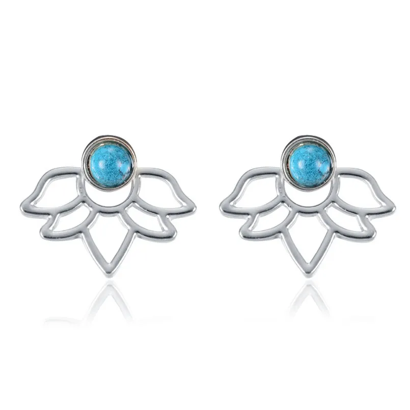 Women Simple Lotus Earrings Bohemian Retro Blue Stone Ear Jackets Jewelry Earing YWYG4456
Women Simple Lotus Earrings Bohemian Retro Blue Stone Ear Jackets Jewelry Earing YWYG4456